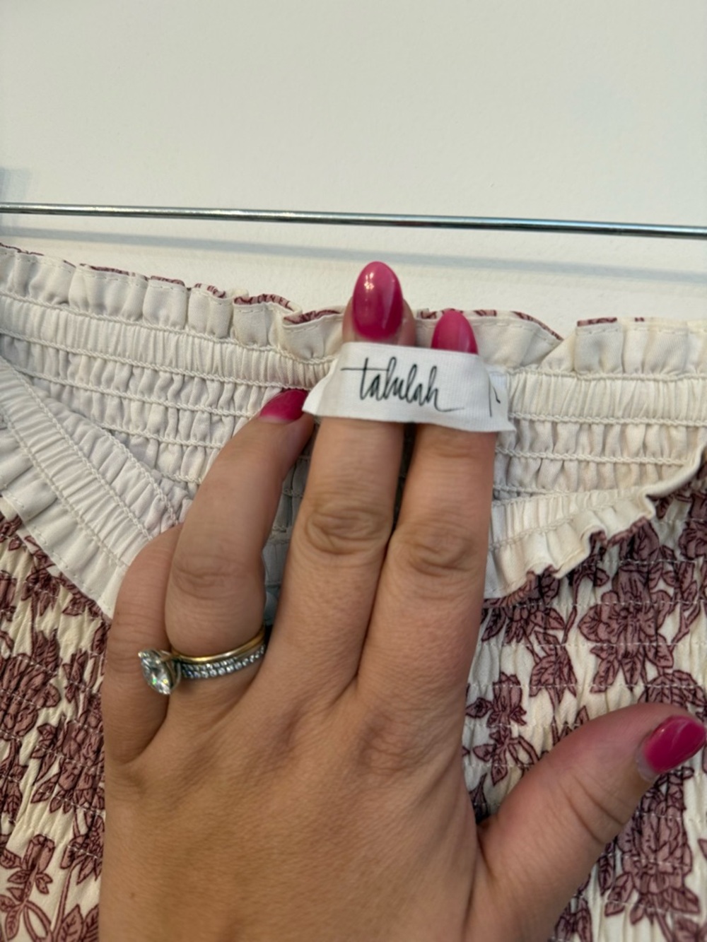 Talula Cream and Dusty Pink Floral Maxi Skirt - Picture 3 of 3